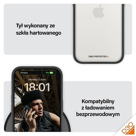 Militärzertifizierte PanzerGlass ClearCase iPhone 15 Pro Hülle – Transparent und Schwarz