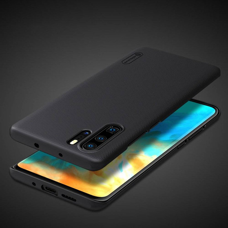 Nillkin Super Frosted Shield wzmocnione etui pokrowiec + podstawka Huawei P30 Pro czarny