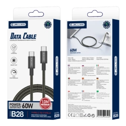 JELLICO cable B28 USB-C - USB-C PD 60W 1M Black