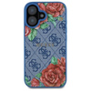 Original Case IPHONE 16 Guess Hardcase 4G Flowers Print MagSafe (GUHMP16SP4ROPEMCB) blue