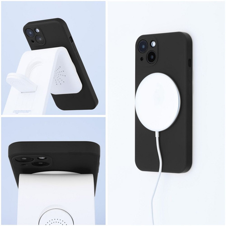 Futerał Silicone Mag Cover kompatybilny z MagSafe do IPHONE 15 czarny