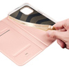 Etui do iPhone 15 Plus pokrowiec z klapką i portfelem Dux Ducis Skin Pro - różowe
