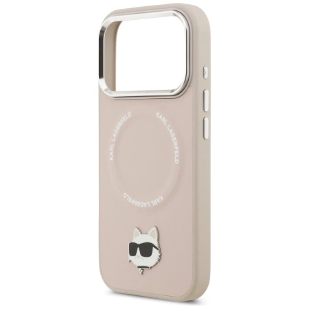 Karl Lagerfeld Choupette Pin MagSafe Case for iPhone 17 Pro - Pink