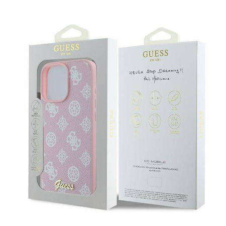 Guess GUHMP16LPGPYSP iPhone 16 Pro 6.3" różowy/pink hardcase Peony Script Logo MagSafe