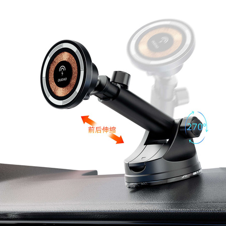 Uchwyt magnetyczny z ładowarką indukcyjną MagSafe na kokpit 15W Dudao F12MAX+ - czarna