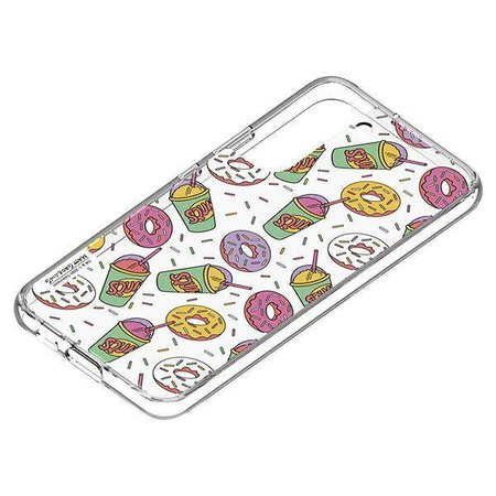 Panel Samsung GP-TOU021HOOPW do etui Frame Cover do Galaxy S22+ Simpsons Donut biały/white