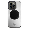 Original Handyhülle APPLE IPHONE 15 PRO Mercedes Hardcase Leather&Alu MagSafe (MEHMP15L23ACMS) silber