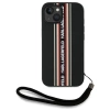 Karl Lagerfeld Saffiano Athleisure Stripes Cord iPhone 15 Case - Red