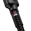 Baseus Cafule Cable wytrzymały nylonowy kabel przewód USB-C PD / USB-C PD PD2.0 60W 20V 3A QC3.0 1M czarny-czerwony (CATKLF-G91)