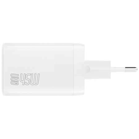 Ładowarka sieciowa 4smarts PDPlug Dual   45W GaN 2xUSB-C biała