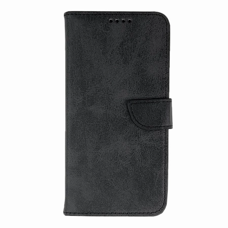 Leather Book Case für iPhone 16 – Schwarz