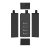 HUB 4-portowy USB-A 2.0 przewód 0,3M - czarny