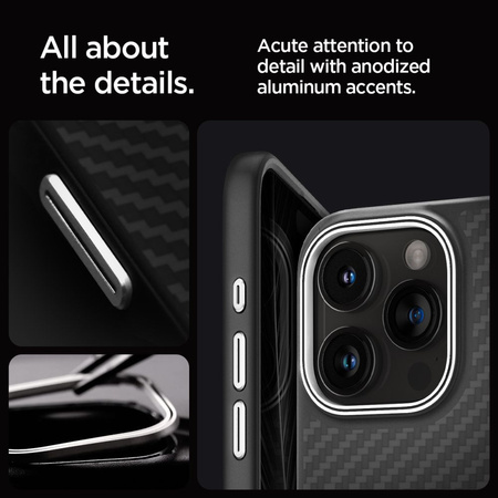 Spigen Enzo Aramid Mag Case mit MagSafe für iPhone 15 Pro Max – Mattschwarz