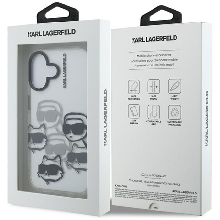 KARL LAGERFELD futerał do IPHONE 16 KLHCP16SHMCHKCT (IML Multi K&C Head Pattern)