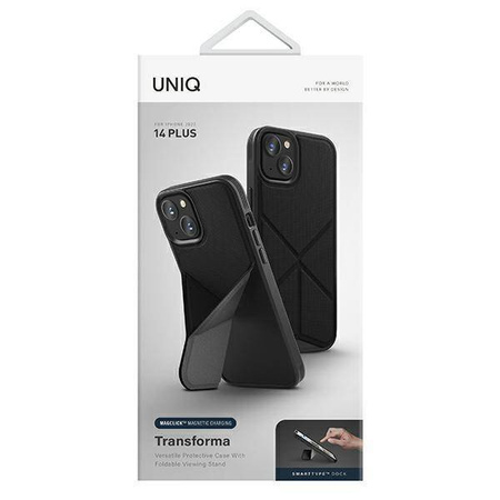 Uniq Hülle Transforma iPhone 14 Plus 6,7" Magclick Charging Schwarz/Ebenholzschwarz
