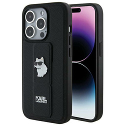 Karl Lagerfeld nakładka do iPhone 14 Pro 6,1" KLHCP14LGSACHPK HC GRIPSTAND SAFFIANO CHOUPETTE PINS czarna