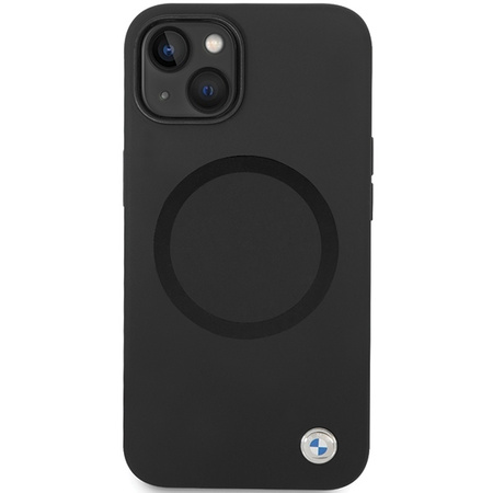 Original Handyhülle IPHONE 14 BMW Signature Liquid Silicone MagSafe (BMHMP14SSILBK2) schwarz