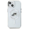 Oryginalne Etui IPHONE 14 Karl Lagerfeld Hardcase IML Metal Karl&Choupette Head MagSafe (KLHMP14SHLSKCH) białe
