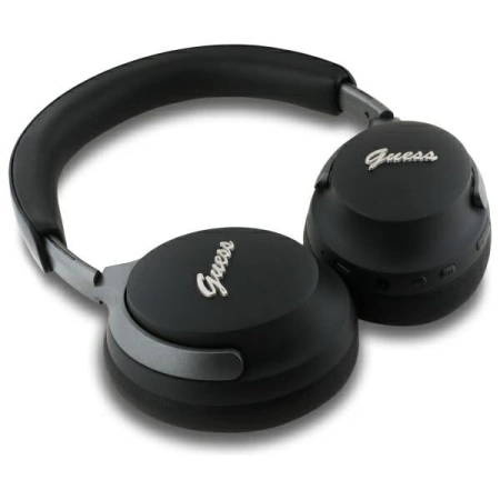 Słuchawki nauszne Bluetooth Guess Metal Script Logo ANC - czarne
