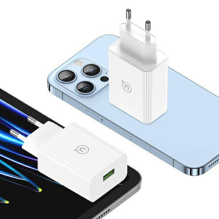 USAMS Lad. network. QC3.0 18W Lightning2.1A 1m Fast Charging white/white SC series (CC083)