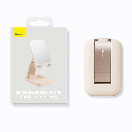 Verstellbarer Telefonständer mit Spiegel Baseus Seashell Series – Beige
