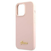 Guess GUHMP13XLSLMGLP iPhone 13 Pro Max 6,7" jasnoróżowy/light pink hardcase Silicone Script Gold Logo Magsafe