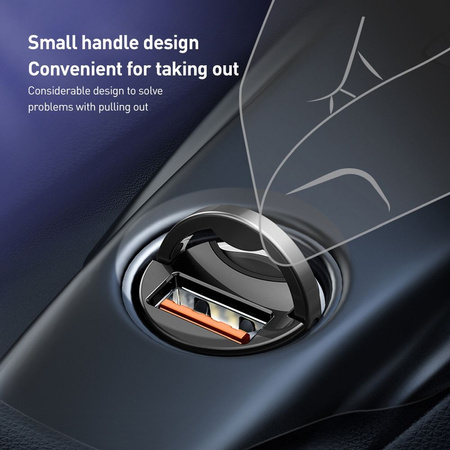 Baseus Tiny Star PPS mini inteligentna ładowarka samochodowa USB 30W Quick Charge 3.0 szary (VCHX-A0G)