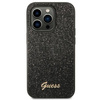 Guess Glitter Flakes Metal Logo Case – Etui iPhone 14 Pro (czarny)