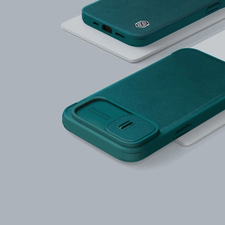 Nillkin Qin Cloth Pro Case Hülle für iPhone 14 Plus Kamera Cover Holster Cover Flip Case Blau