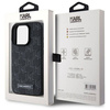 Original Handyhülle IPHONE 15 PRO Karl Lagerfeld Hardcase Leather Monogram Metal Logo MagSafe (KLHMP15LPKHPORPK) schwarz