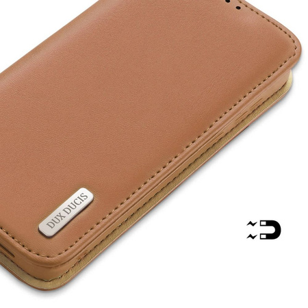 DUX DUCIS Hivo - skórzane etui portfelik do Samsung Galaxy S23 Plus brązowe