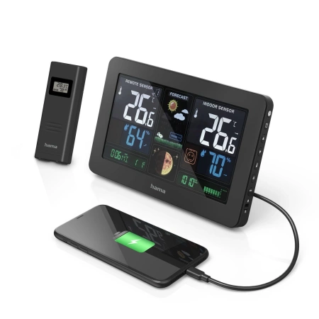 Hama Premium Wetterstation mit USB - Schwarz