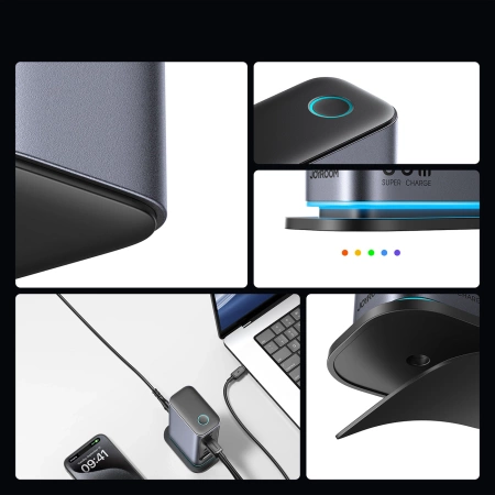 Ładowarka Joyroom JR-TCM02 wieloportowa GaN 65W EU 4x USB-C 2x USB-A - ciemnoszara
