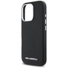 Original Handyhülle IPHONE 16 PRO MAX Karl Lagerfeld Saffiano Full Wrapped Elongated Metal Logo MagSafe schwarz