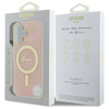 Oryginalne Etui IPHONE 16 Guess Hardcase IML 4G MagSafe (GUHMP16SH4STP) różowe
