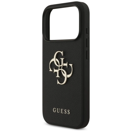Guess Grained Big 4G &amp; Classic Logo Hülle für iPhone 17 Pro - Schwarz