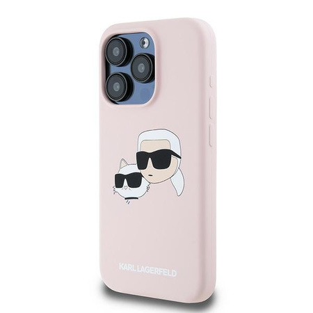 Karl Lagerfeld KLHMP15XSKCHPPLP iPhone 15 Pro Max 6.7" różowy/pink hardcase Silicone Karl & Choupette MagSafe
