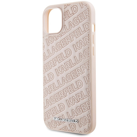 Etui Karl Lagerfeld Quilted K Pattern na iPhone 15 Plus / 14 Plus - różowe