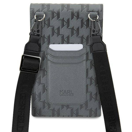 Bag Karl Lagerfeld Saffiano Monogram Ikonik (KLWBSAKHPKG) silver