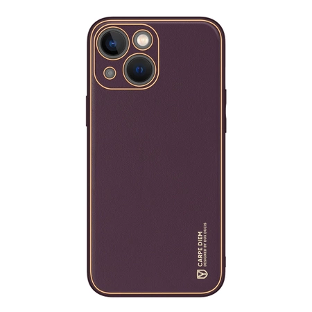 Dux Ducis Yolo etui iPhone 14 Plus elegancki pokrowiec ze skóry ekologicznej fioletowy