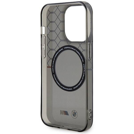 Oryginalne Etui IPHONE 13 PRO MAX BMW Pattern MagSafe (BMHMP13XHGPK) szare