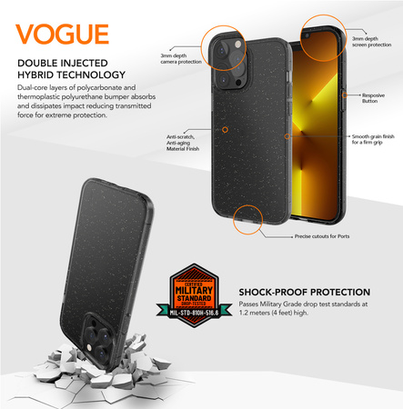 Ugly Rubber nakładka Vogue do iPhone 15 Plus 6,7" różowo-złota
