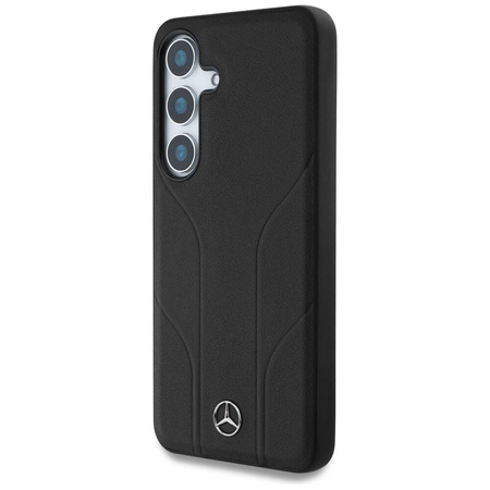 Schutzhülle SAMSUNG GALAXY S25+ Mercedes AMG Hardcase Leather Debossed Lines MagSafe schwarz