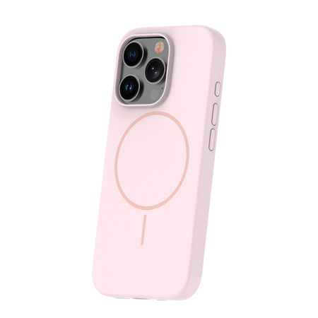 Nakładka Silicone Thin Mag do iPhone 15 Pro Max 6,7" jasnoróżowa