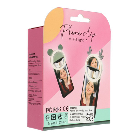 Lampa LED Ring do selfie na telefon RK12 zielony