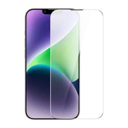Baseus Vollbild-Hartglas für iPhone 14 Plus / 13 Pro Max mit Lautsprecherabdeckung 0,4 mm + Montageset