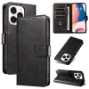 Leather Book Case for iPhone 16 - black