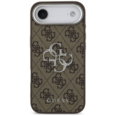 GUESS futerał do IPHONE 17 Air GUHCP17MP4G4SMCW (4G PU Leather Case with Big 4G AND Classic Logo and Silver Metal Camera Frame) brązowy