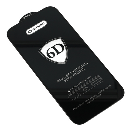Hartowane szkło Tel Protect Full Glue 6D do MOTOROLA MOTO G35 5G CZARNE