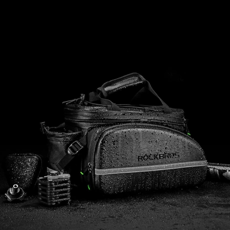 Torba rowerowa Rockbros A6-6 na bagażnik 35 l z rozkładanymi kieszeniami - czarna